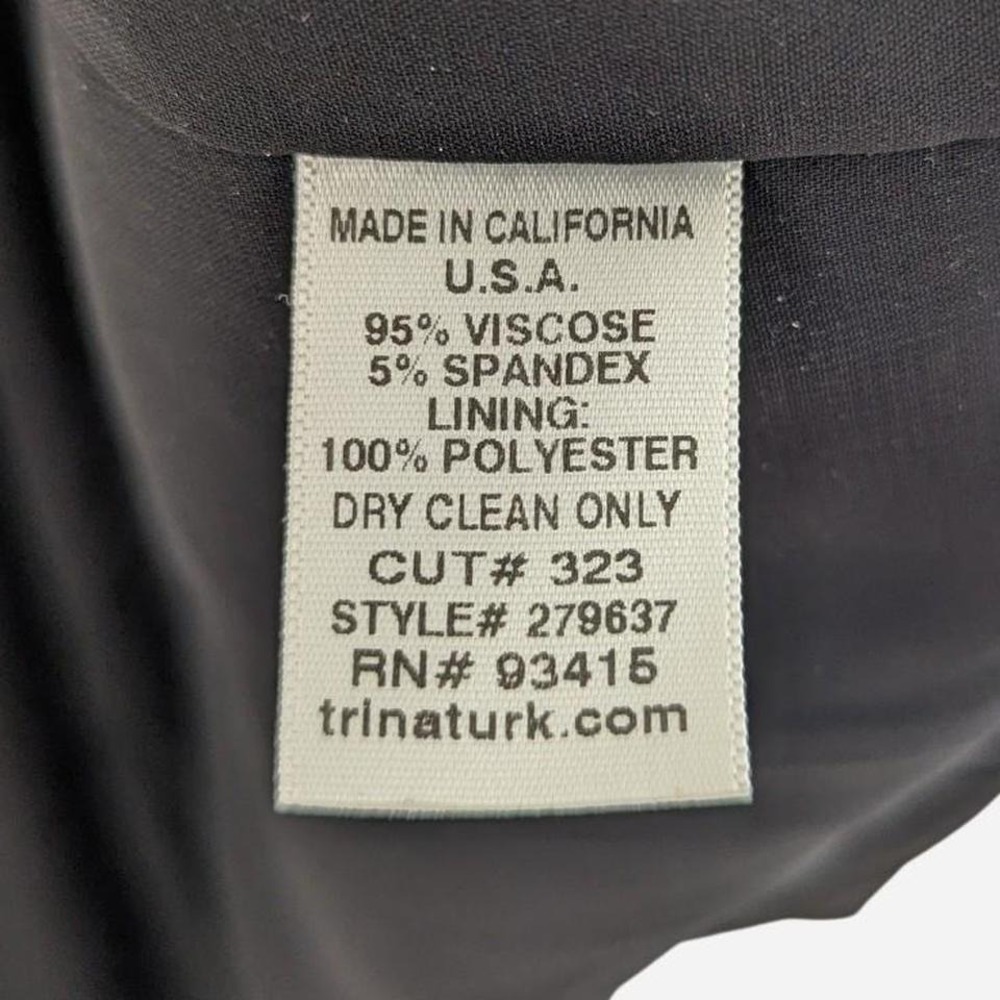 Trina Turk Black Ruched Cocktail Dress 8 - Picture 7 of 7